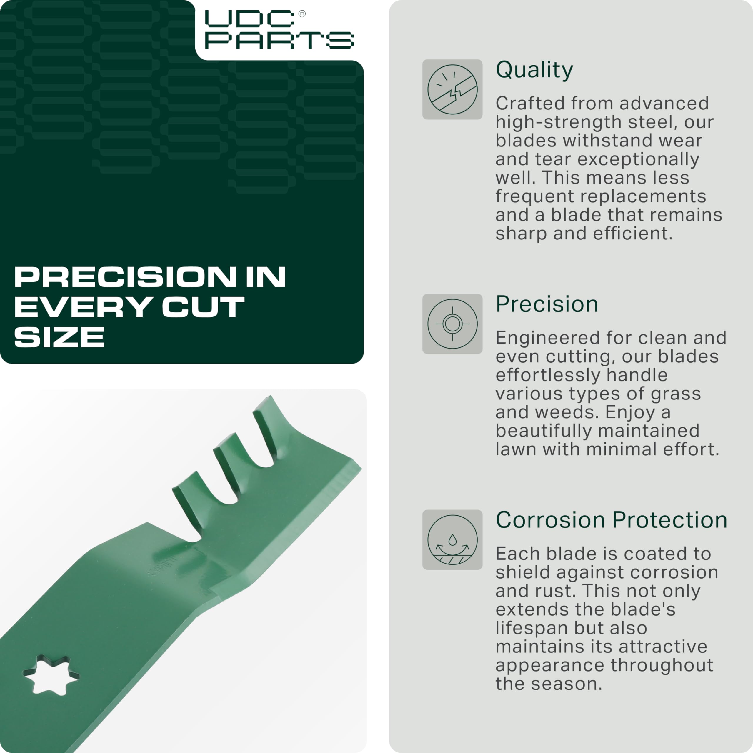 UDC Parts blade next to ruler for scale to confirm diagonal length