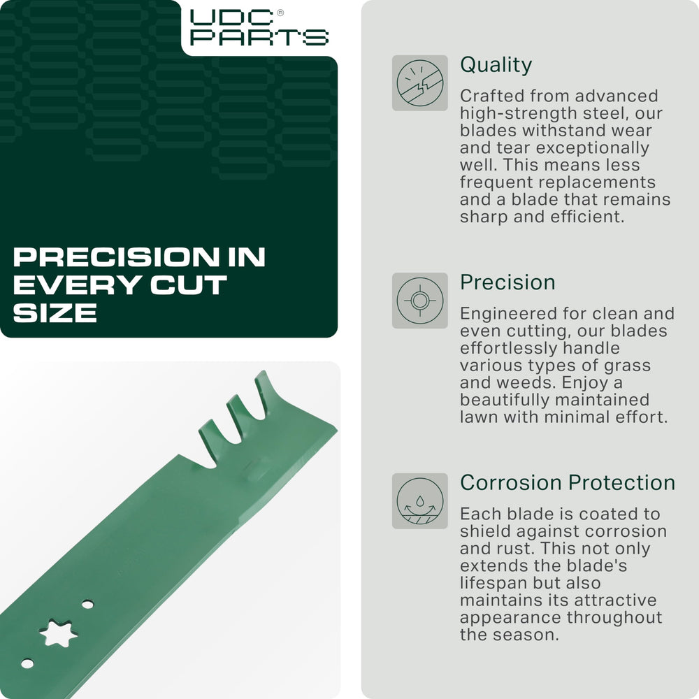 UDC Parts air lift profile photo showing improved grass lift benefit