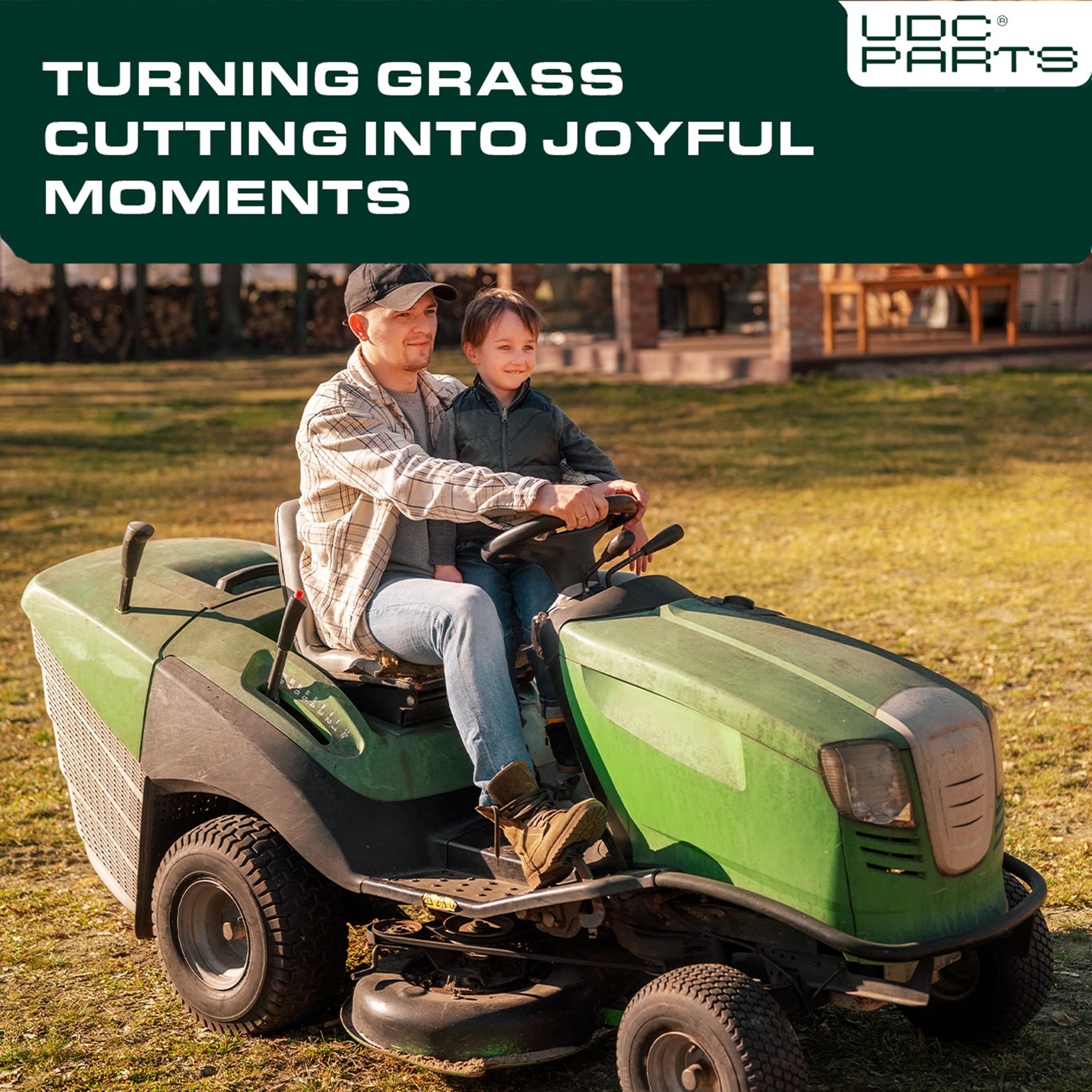 UDC Parts blade side profile showing air lift design for better grass circulation