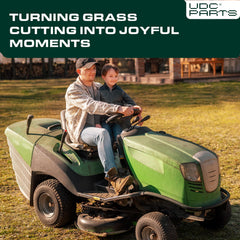 UDC Parts blade side profile showing air lift design for better grass circulation