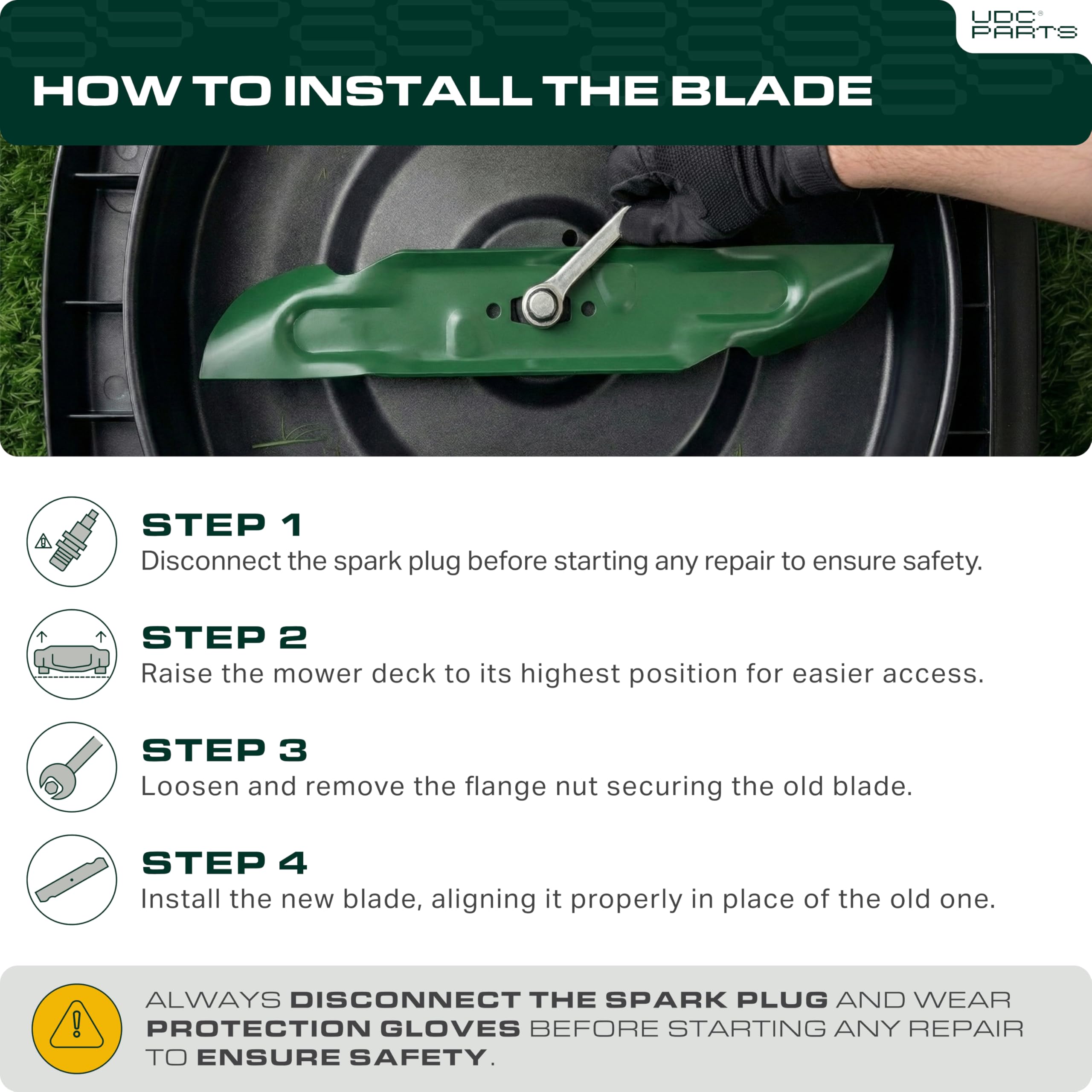 UDC Parts old versus new blade comparison showing sharper edge and improved cutting efficiency