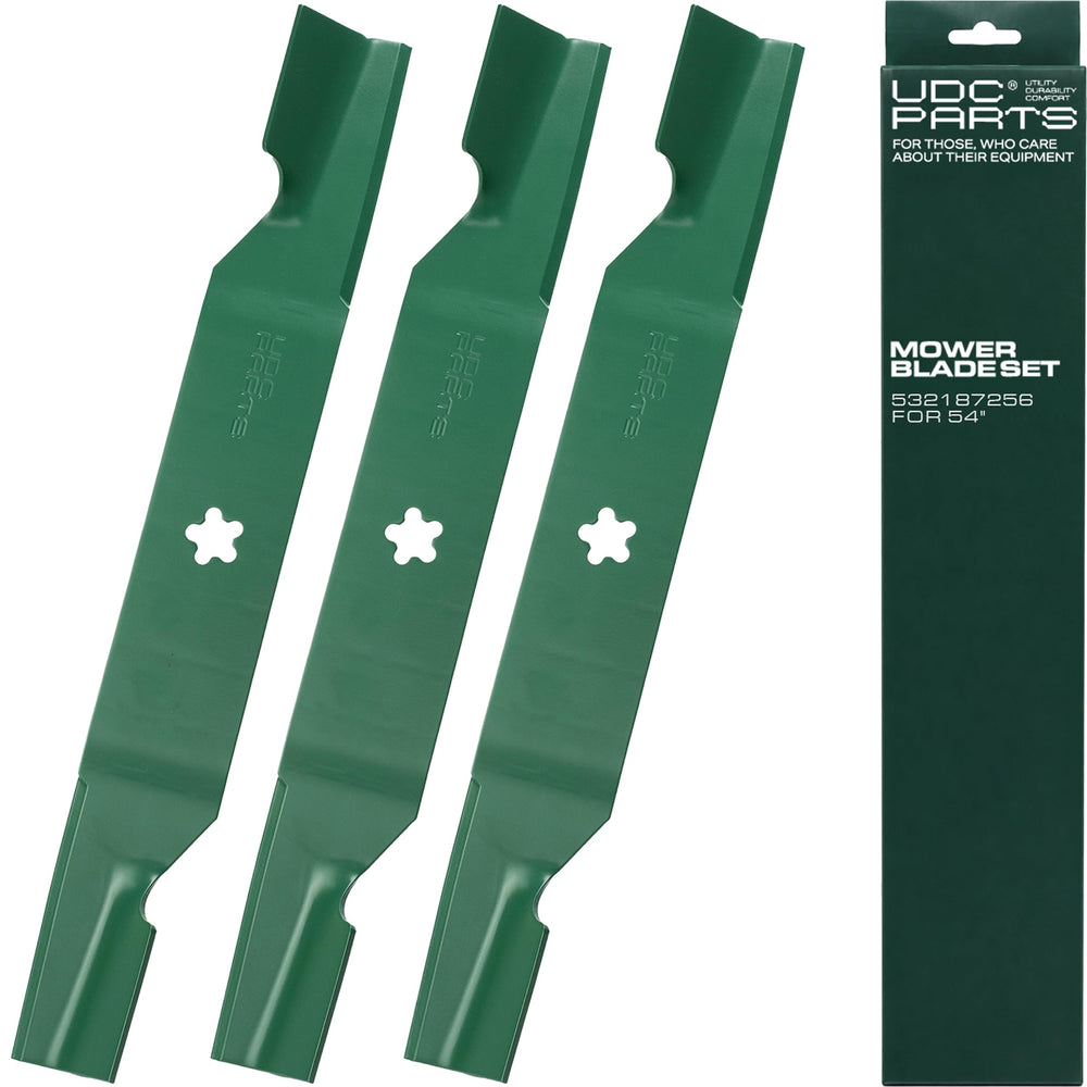 UDC Parts front view of 54-inch blade pack showing fit and packaging benefits