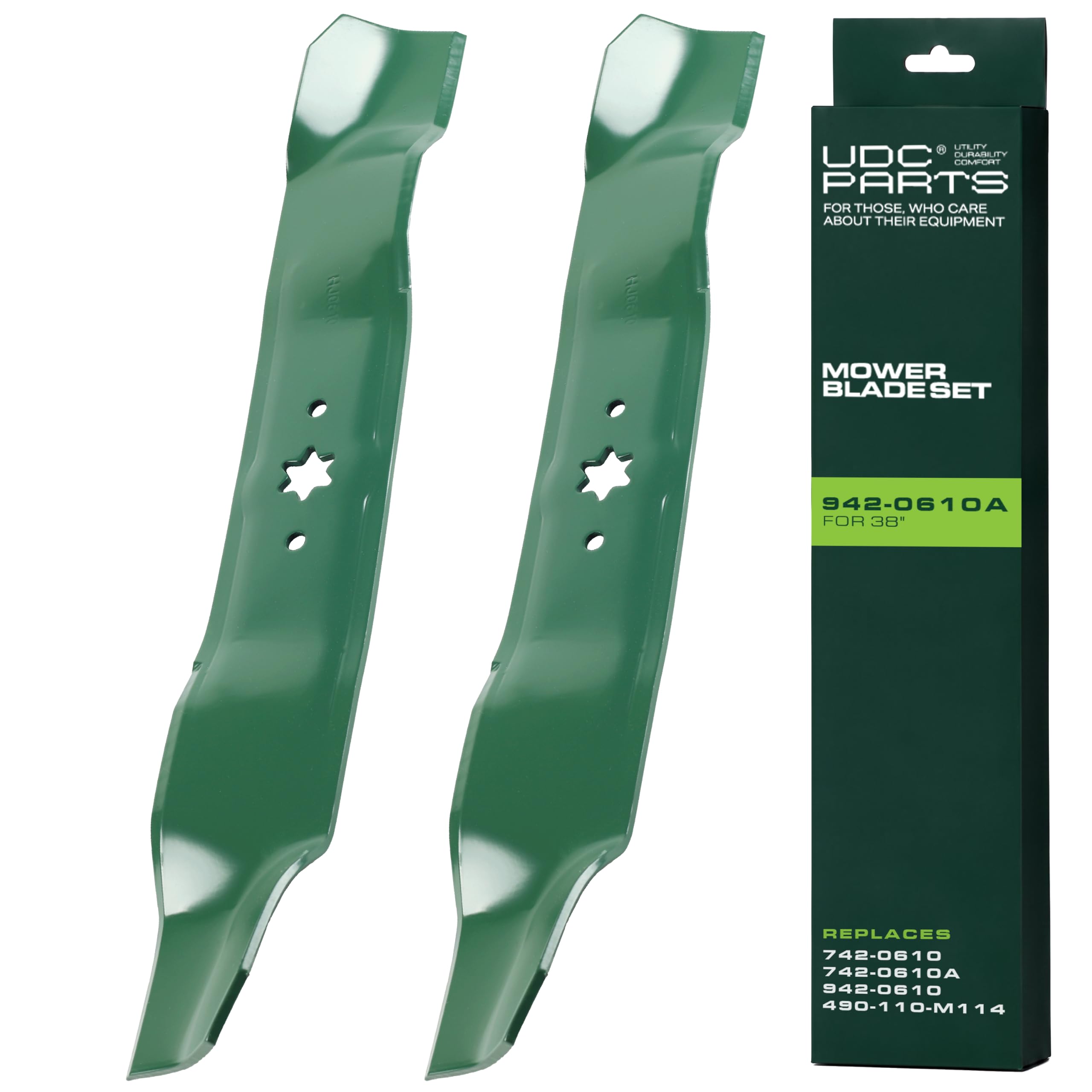 UDC Parts front packaging showing 942-0610A blades and compatibility benefits