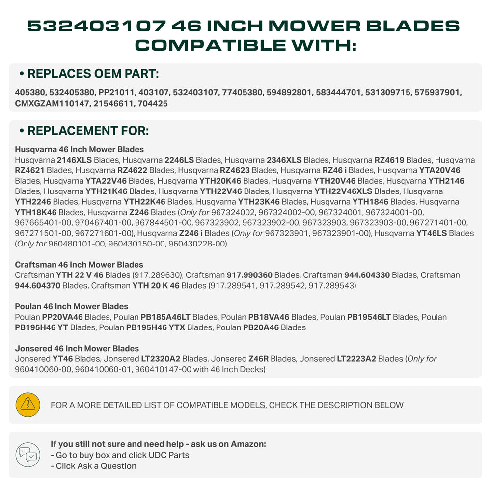 UDC Parts profile view showing 1" air lift that improves grass suspension