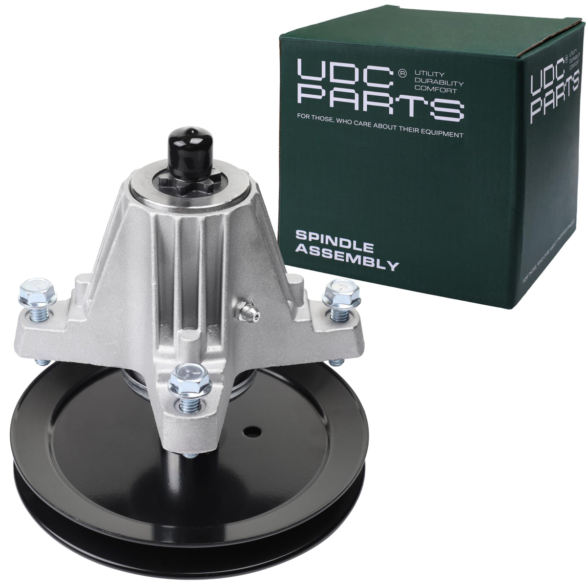 UDC Parts spindle assembly front view showing robust construction and fit