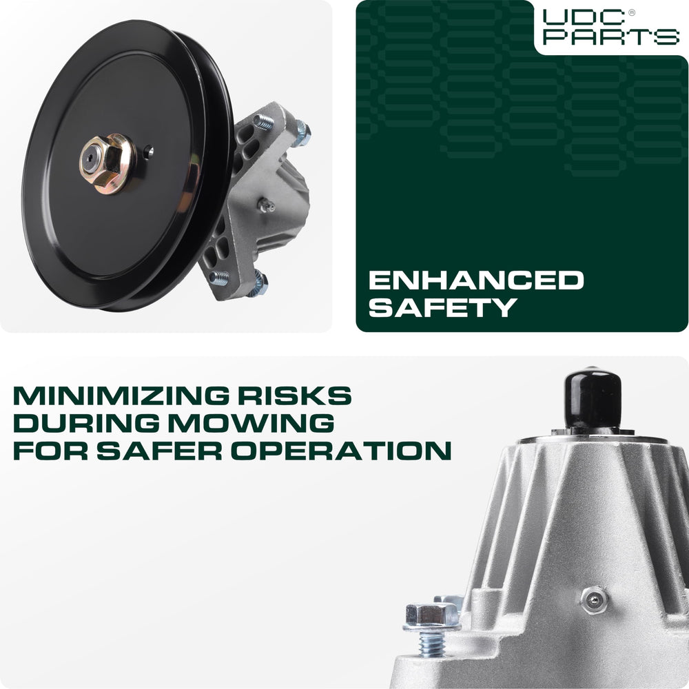 UDC Parts spindle with ruler showing 6-7/8" height for fit confirmation benefits