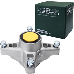 UDC Parts spindle front view showing mounting face and bolt holes for accurate fit