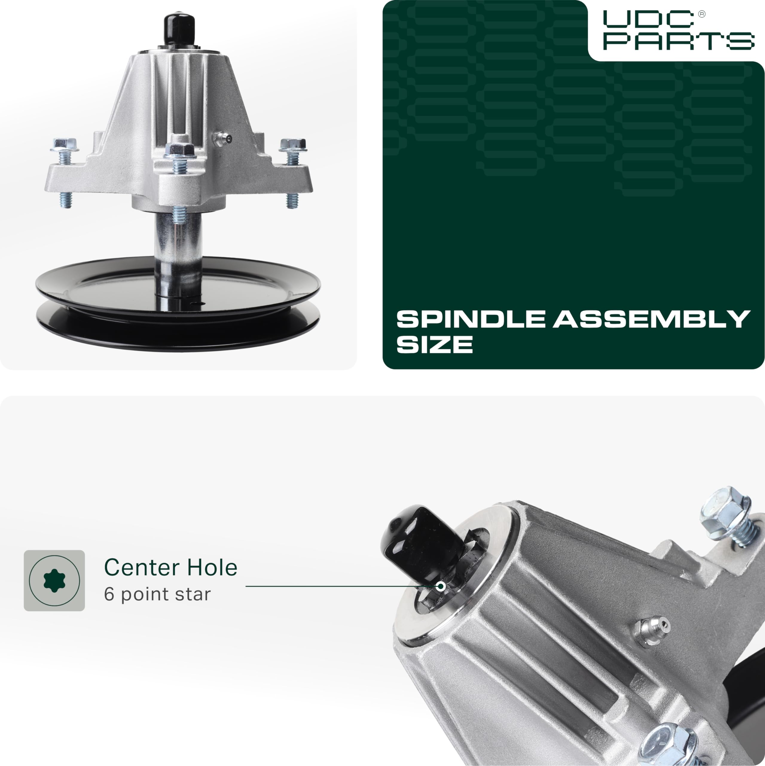 UDC Parts spindle mounted with blade demonstrating improved stability and cleaner cut