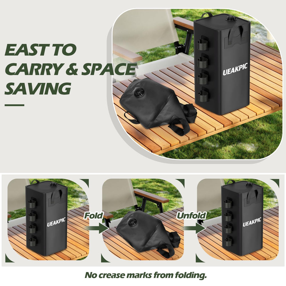 UEAKPIC folded weights compact in a backpack for easy transport