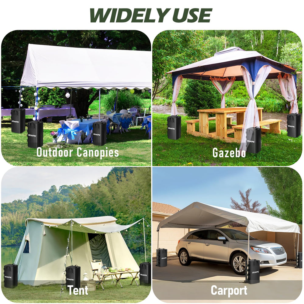 UEAKPIC canopy at beach using weights for safe stable shade