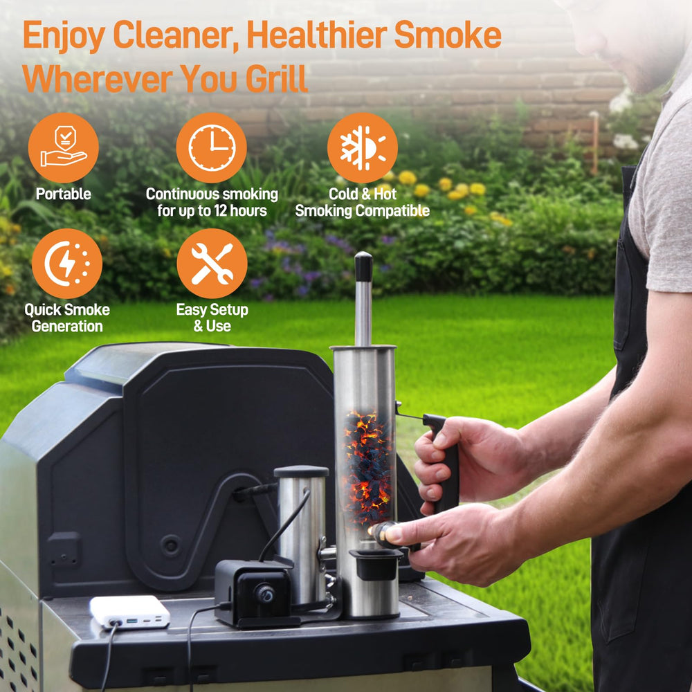 Ueiticsk installed inside a pellet grill showing steady smoke flow benefit