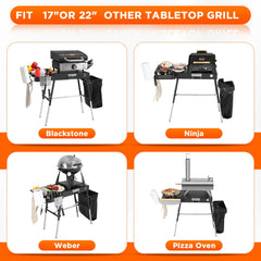 Ueiticsk griddle on stand with food cooking highlighting stable outdoor use