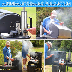 Ueiticsk mounted inside a grill producing thick smoke for enhanced flavor
