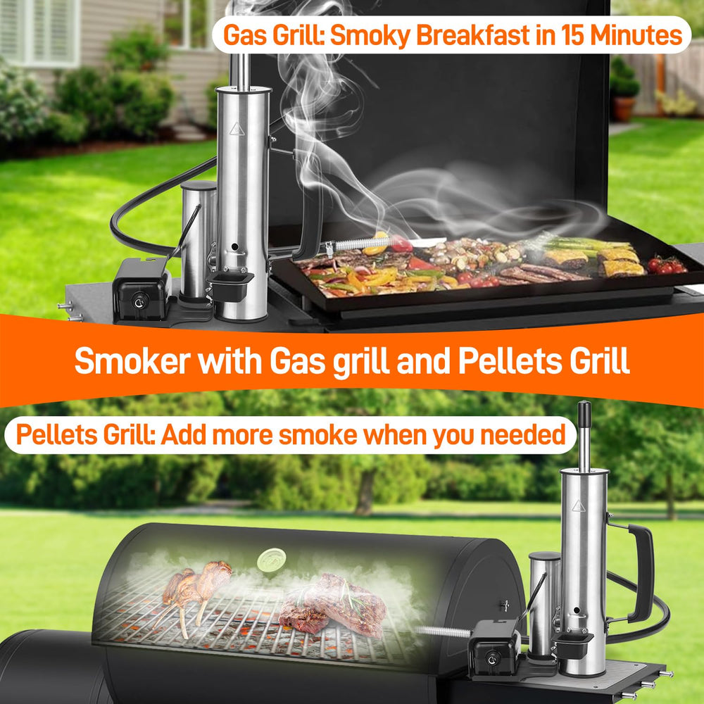 Ueiticsk pellet loading port open for easy refill without heat loss