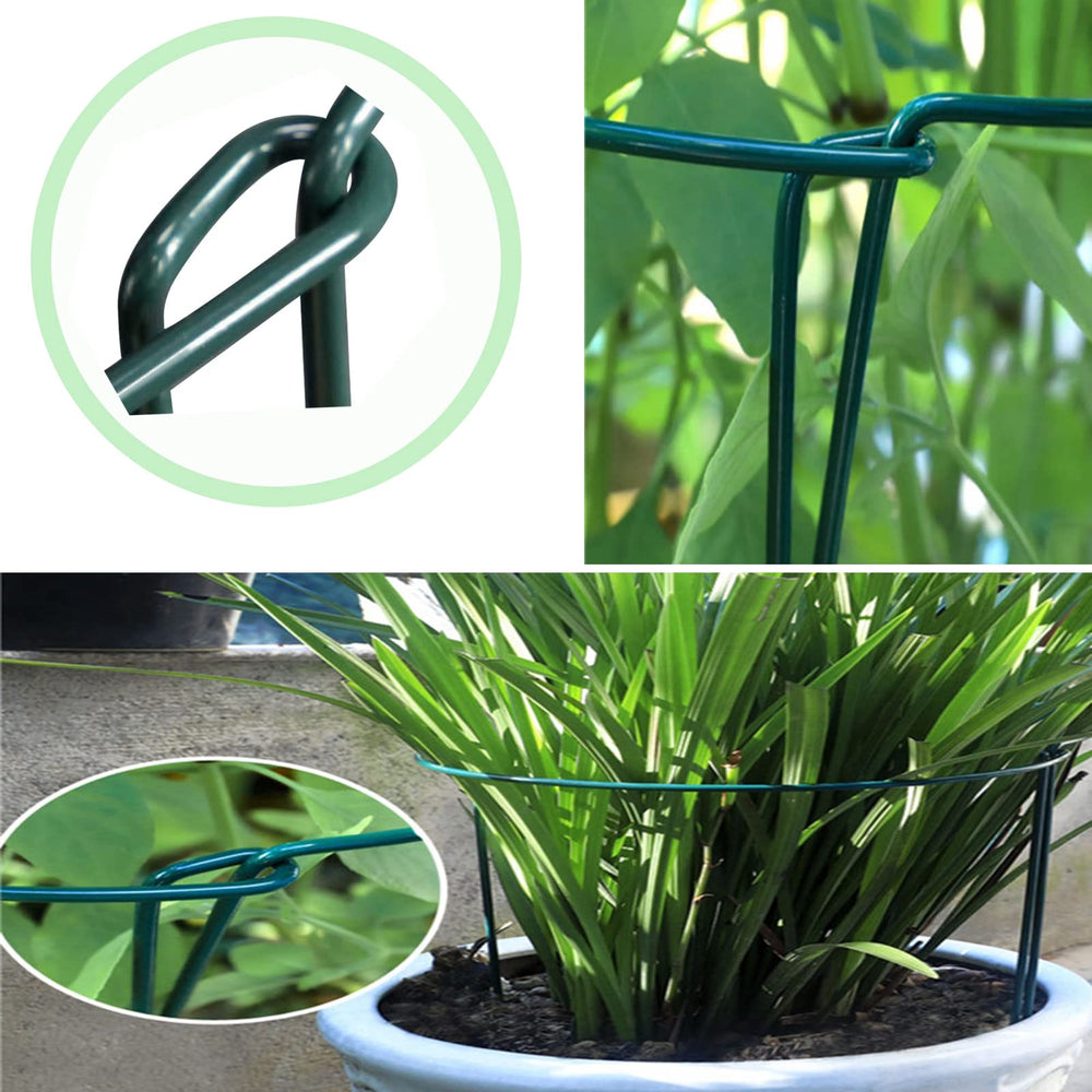 UEUORF stakes supporting tomato plant in garden promoting upright growth and fruit protection