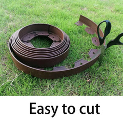 UEUORF edging beside ruler and hands demonstrating 2-inch height and easy sizing advantage