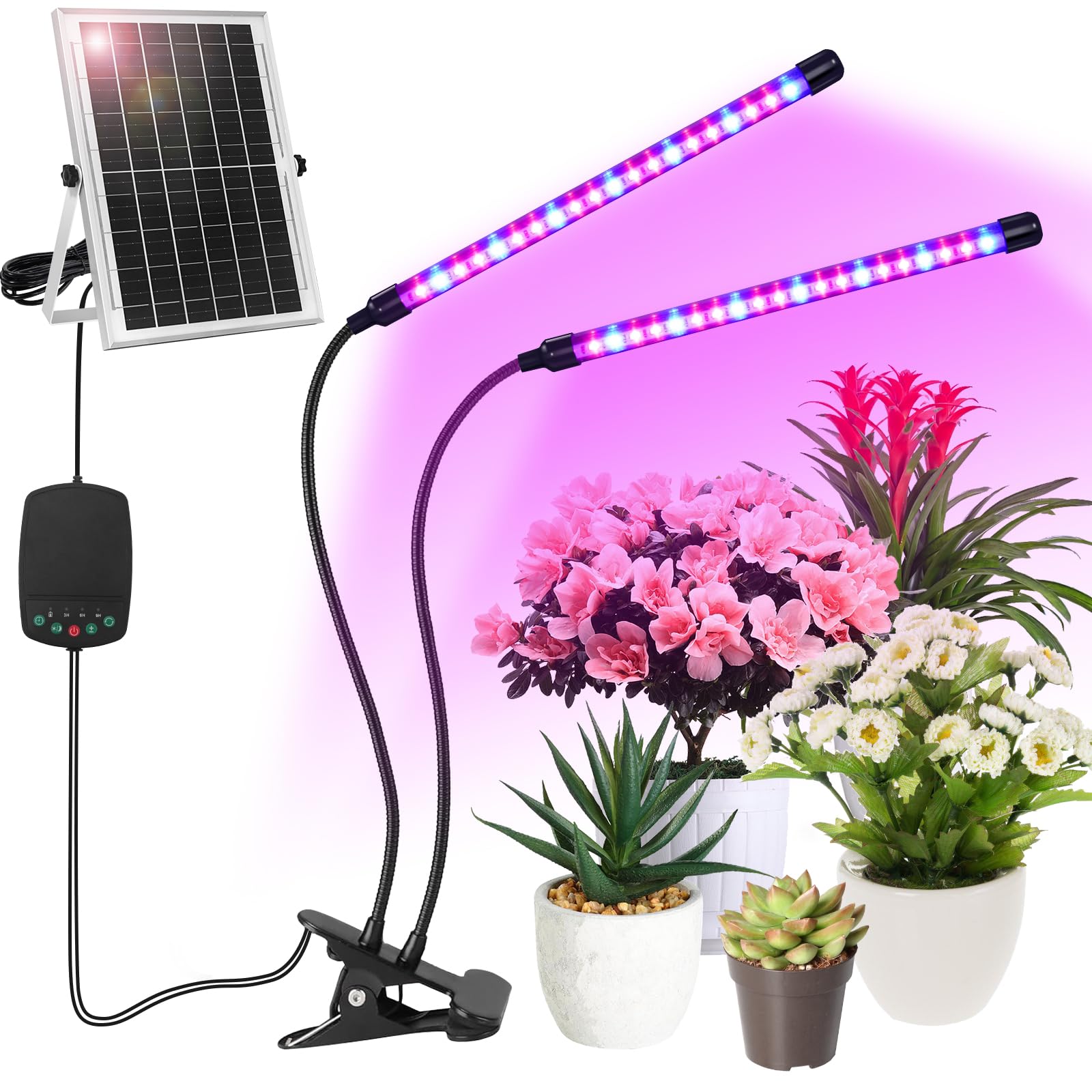 Ufelizor front view clip-on lights showing dual heads and clip, ideal for flexible mounting