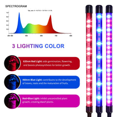 Ufelizor LED head close-up showing red blue violet diodes for balanced plant growth