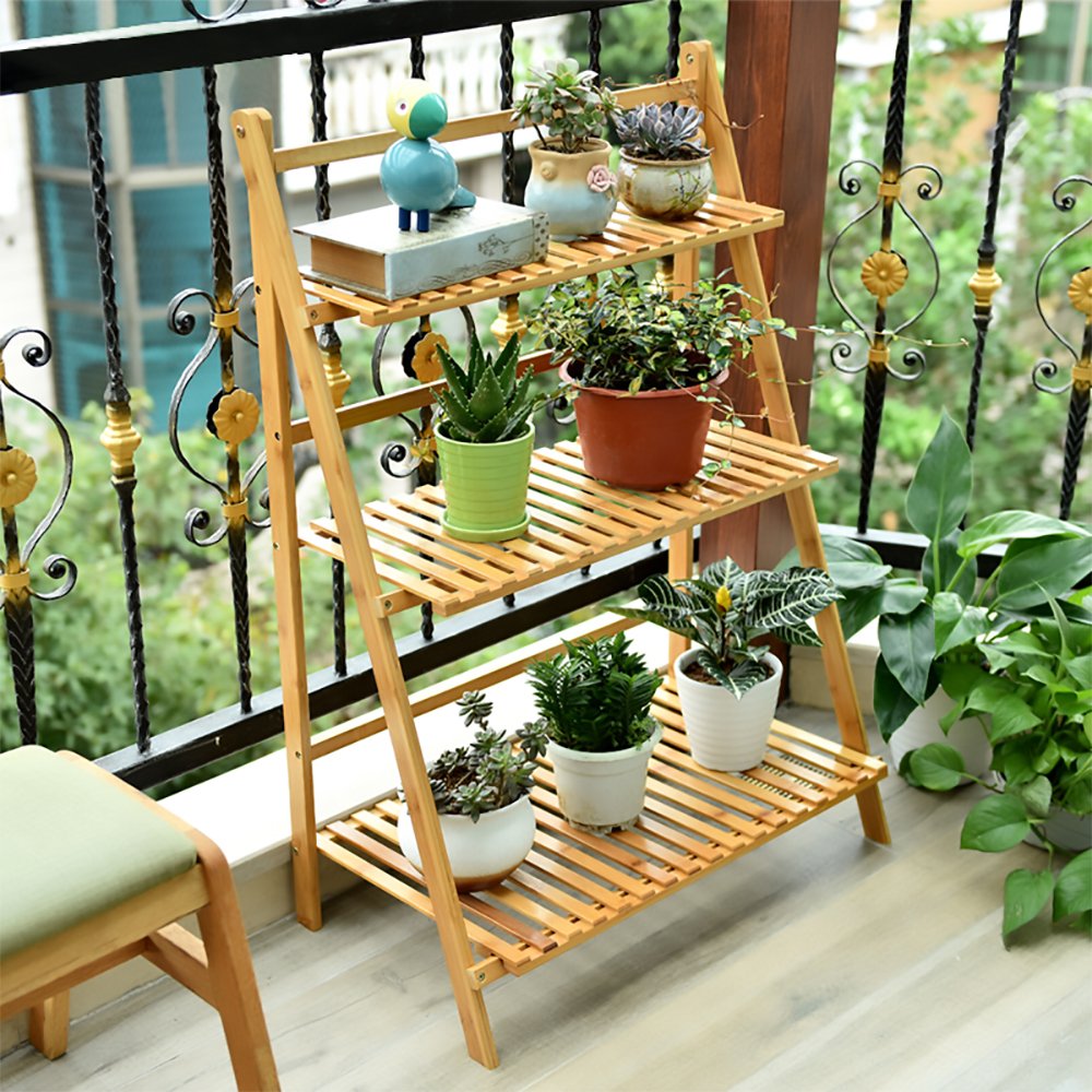 Ufine bamboo stand folded side view for easy storage benefit
