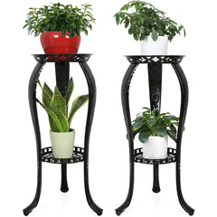 Ufine plant stand front view showing compact two-tier display and glossy finish benefit