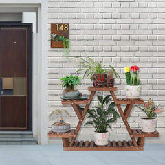 Ufine plant stand on balcony with pots showing space-saving display benefits