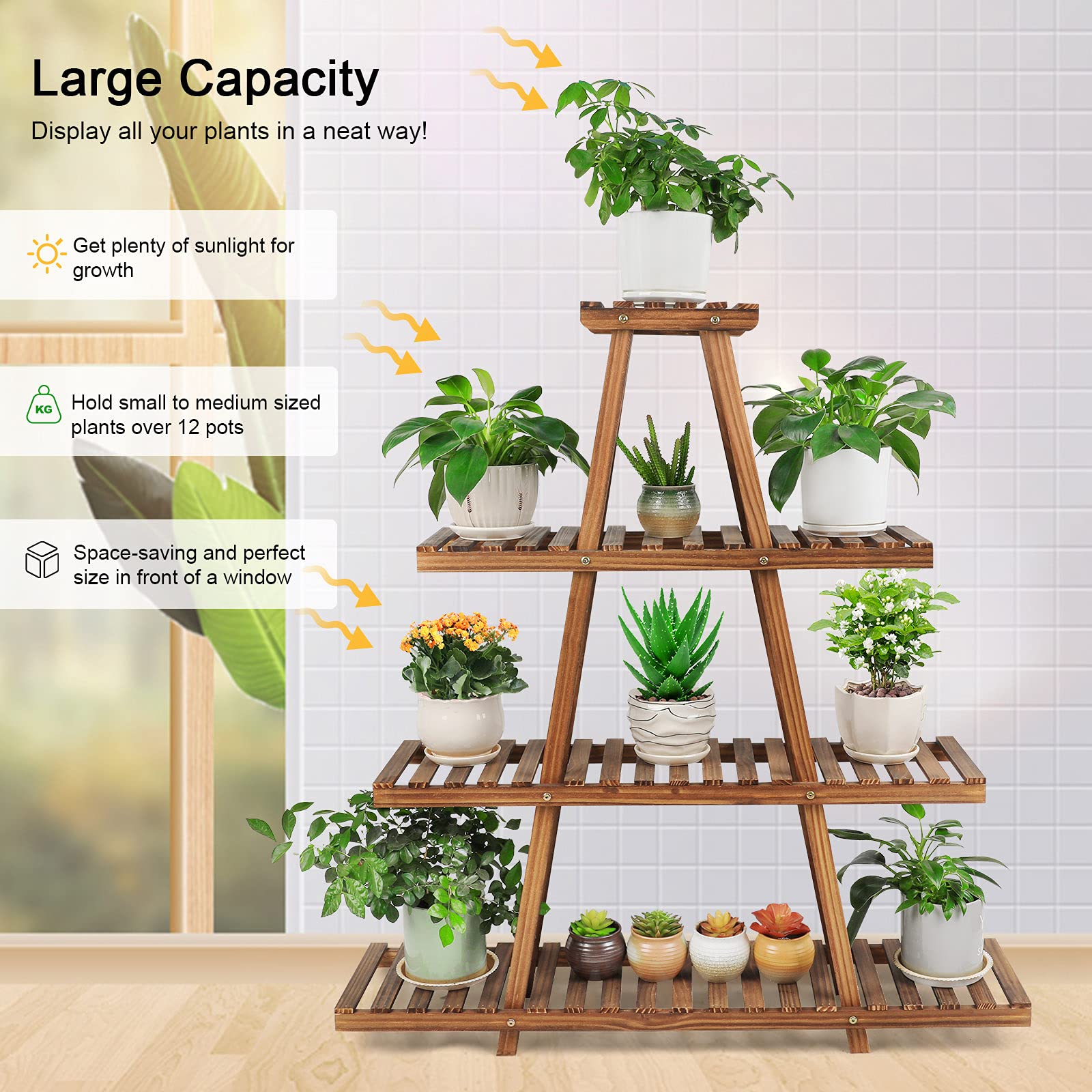 Ufine shelf loaded with assorted pots illustrating large capacity and layering