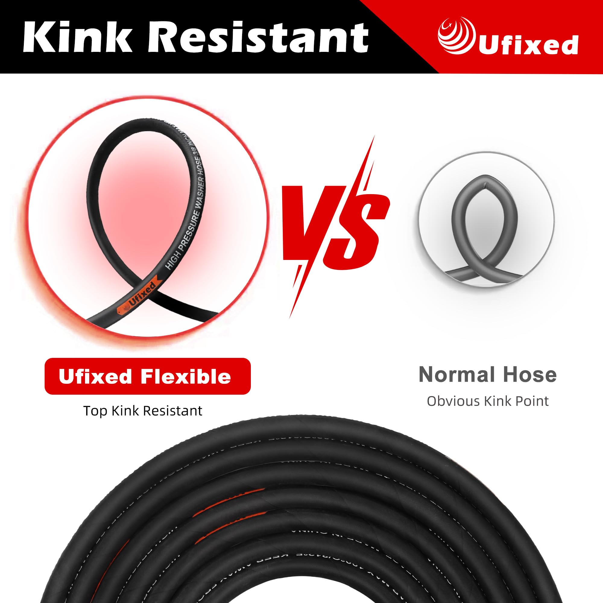 Ufixed hose washing a car delivering powerful cleaning performance
