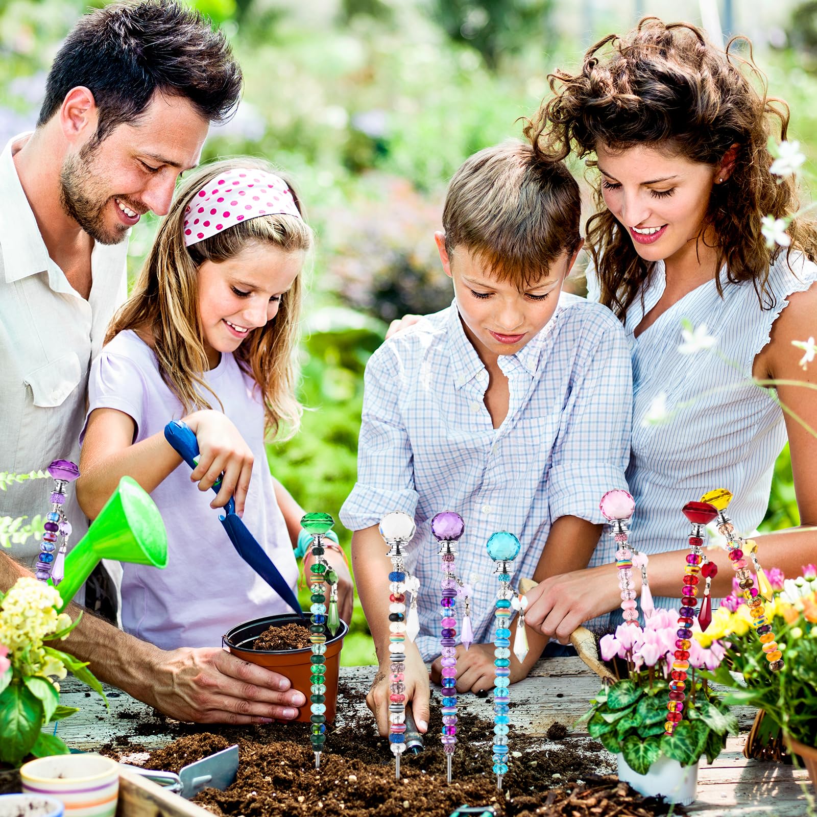 UFU patio display cluster of stakes showing charming group effect for décor