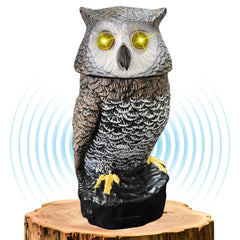 Ugold owl front view showing lifelike paint and motion features benefiting garden decor