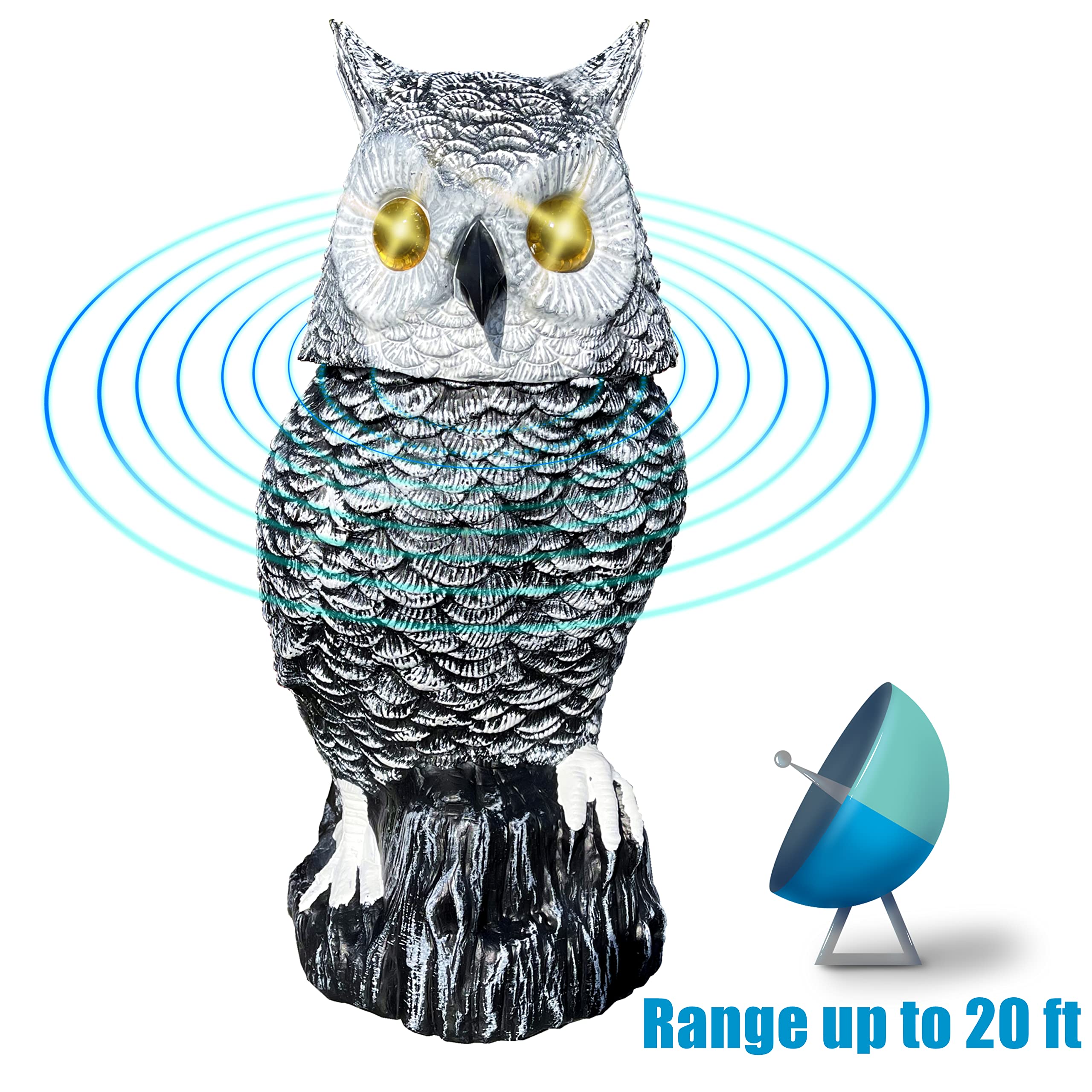 Ugold owl next to hand to show scale and easy placement size