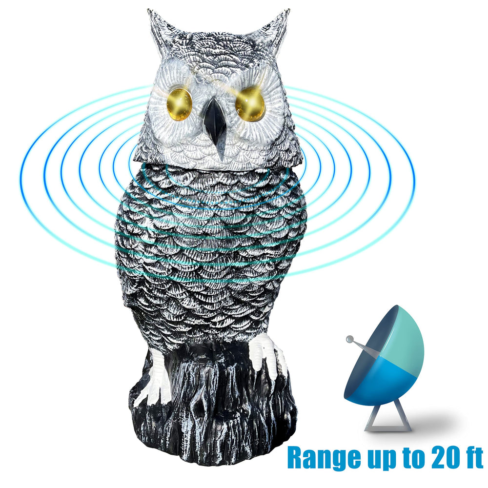 Ugold owl next to hand to show scale and easy placement size