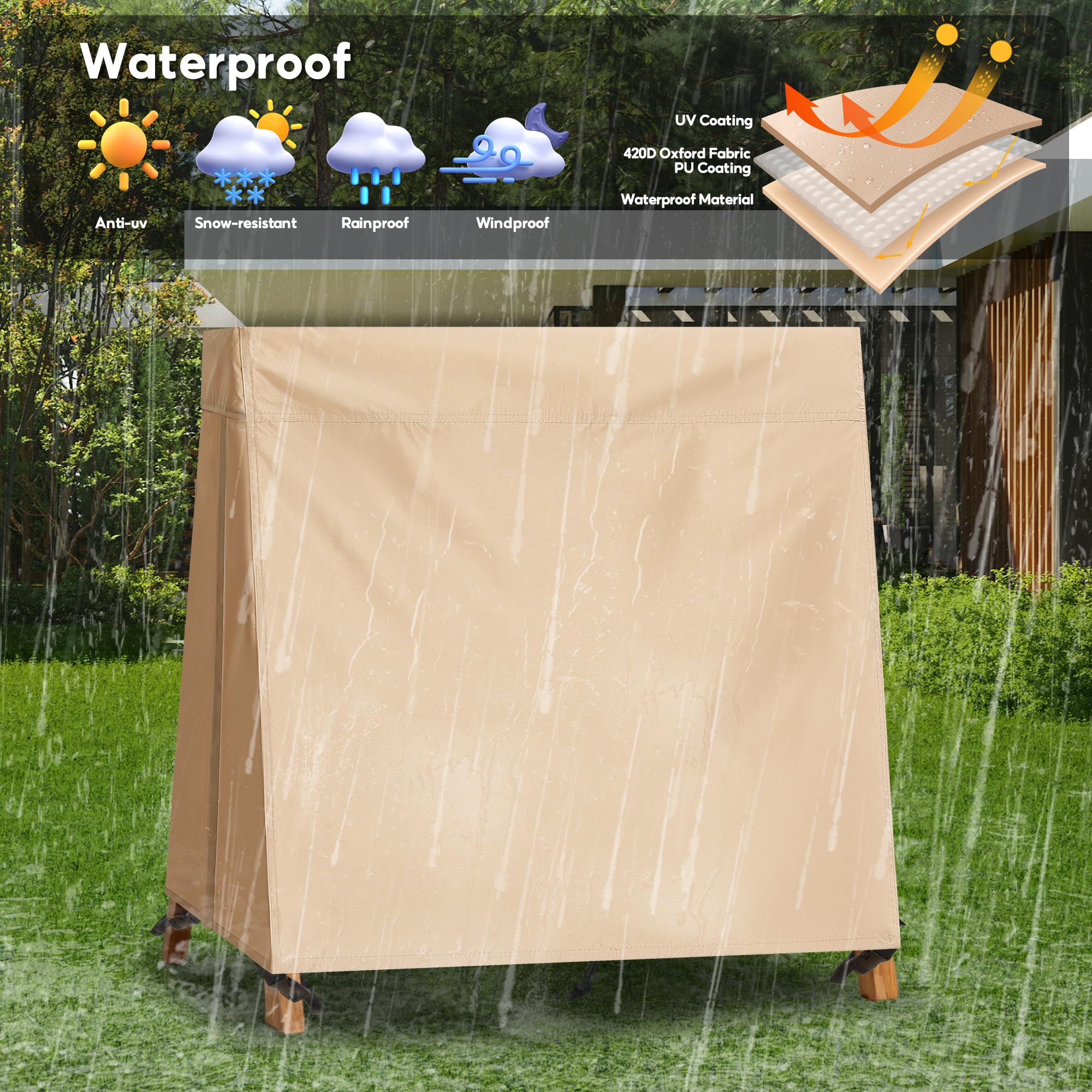 uHousDeco fabric texture detail depicting durable waterproof coating benefit