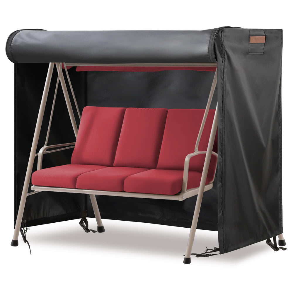 uHousDeco front view protecting a three-seat swing, keeps furniture dry