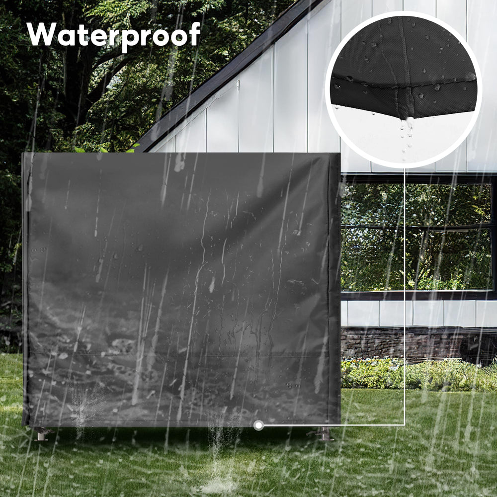 uHousDeco strap and drawcord anchoring, secures cover in wind