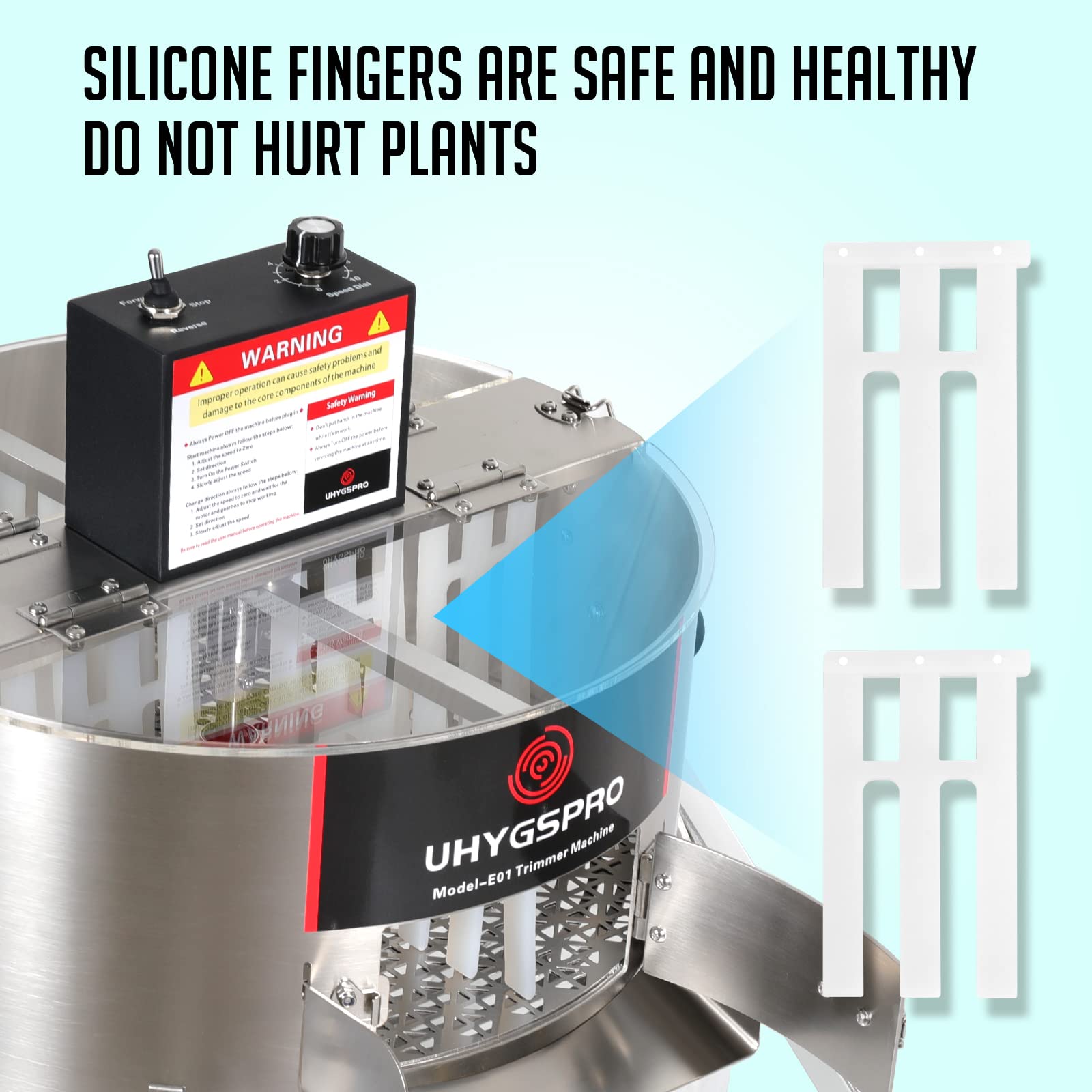 UHYGSPRO silicone fingers close-up, food-grade protection preserves flower integrity