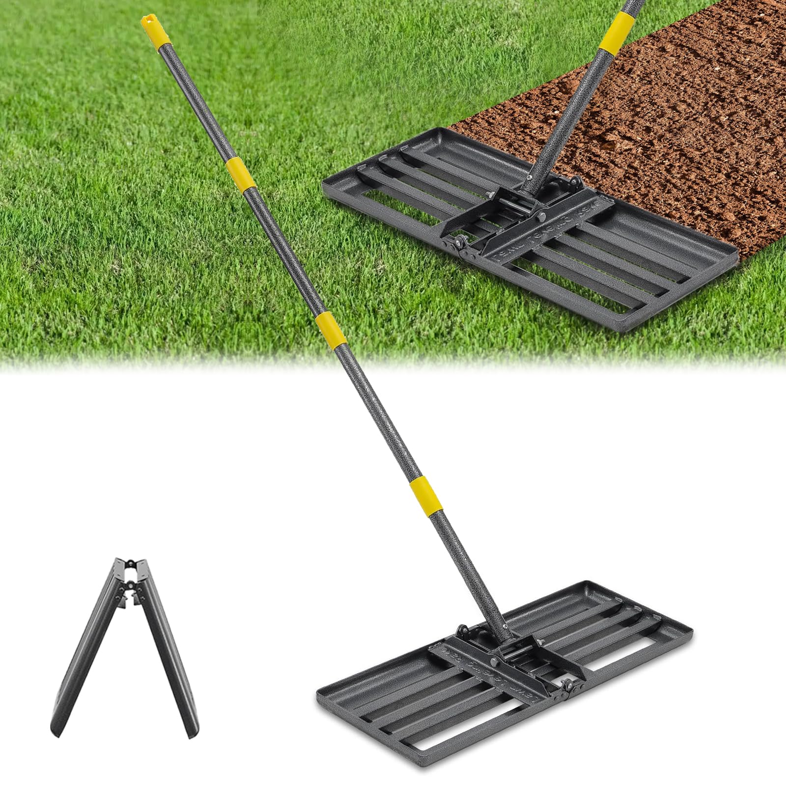 UIABOPZ front view showing 30-inch plate and handle for fast leveling