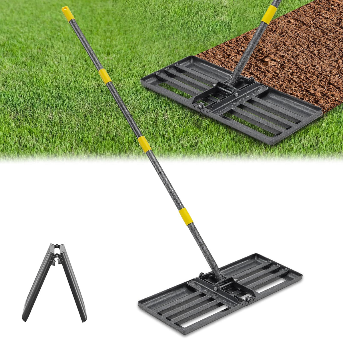 UIABOPZ front view showing 30-inch plate and handle for fast leveling