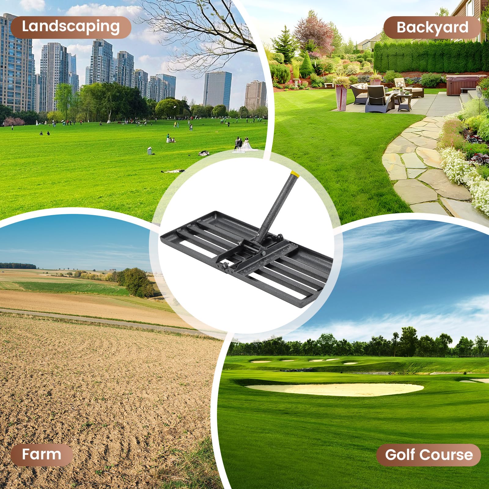 UIABOPZ being used in a yard to spread topdressing and finish turf