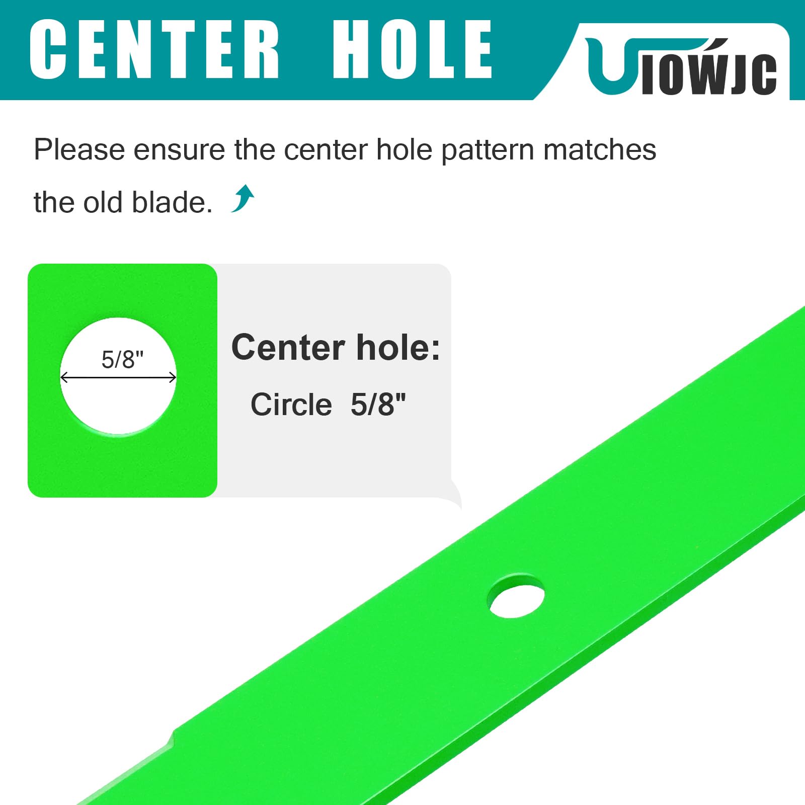 UIOWJC blade bolt pattern detail ensuring correct fit and easy installation