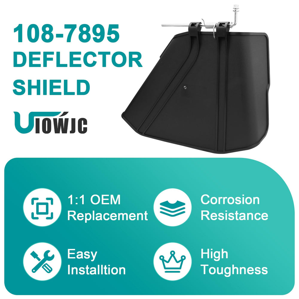 UIOWJC deflector next to ruler showing size options 42, 50 and 54 inch