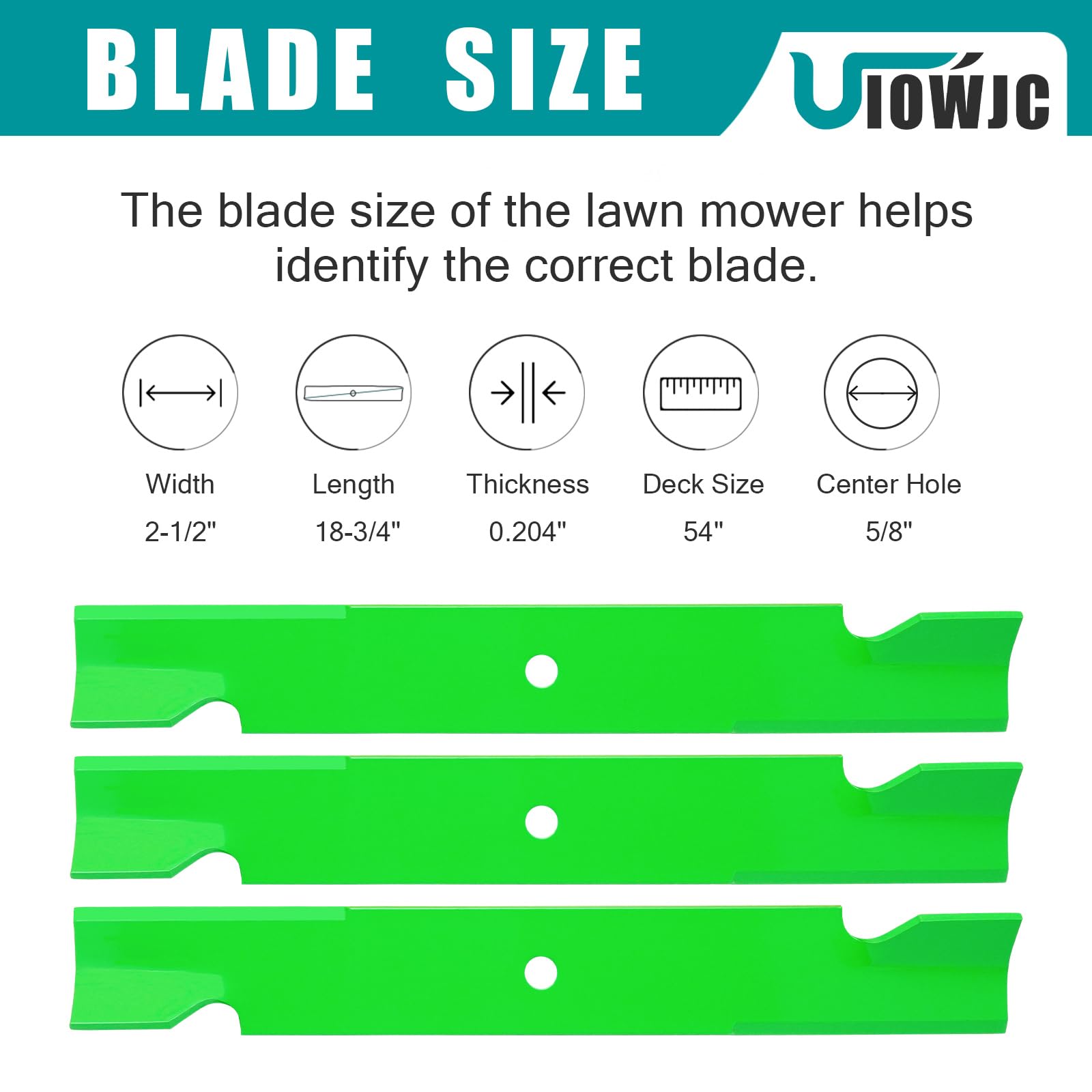 UIOWJC blades mounted on a 54-inch deck demonstrating restored performance