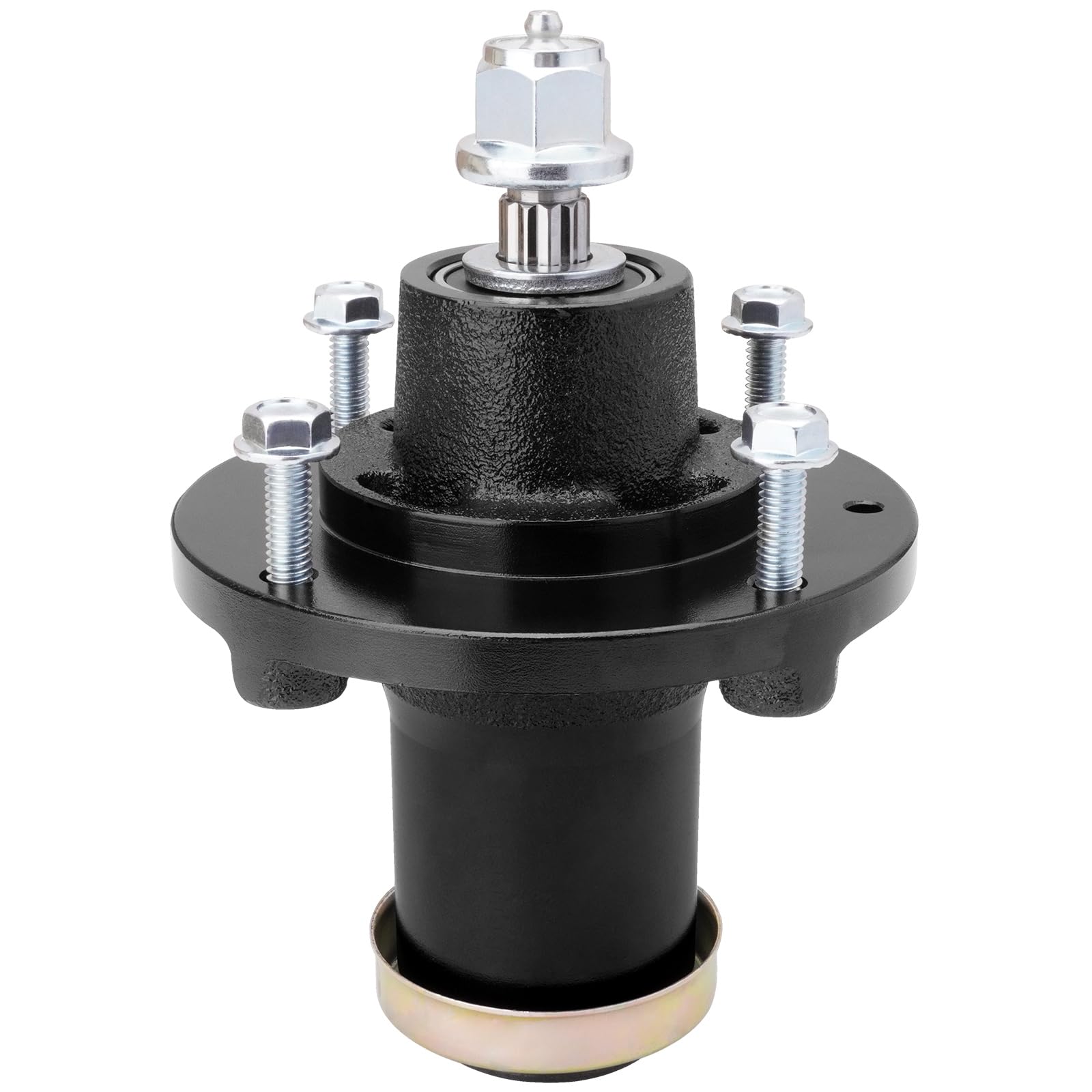 UIOWJC front view spindle assembly showing mounting pattern and durability