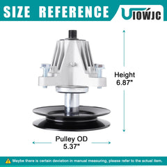 UIOWJC spindle shaft closeup showing bearing area benefit: smooth blade rotation