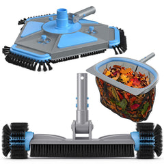 UIRWAY front view of trio kit showing vacuum head skimmer and brush for complete cleaning