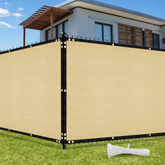 UIRWAY front view of sand privacy screen shows clean coverage and neat finish