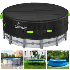 UIRWAY front view of cover on pool showing full protection benefit