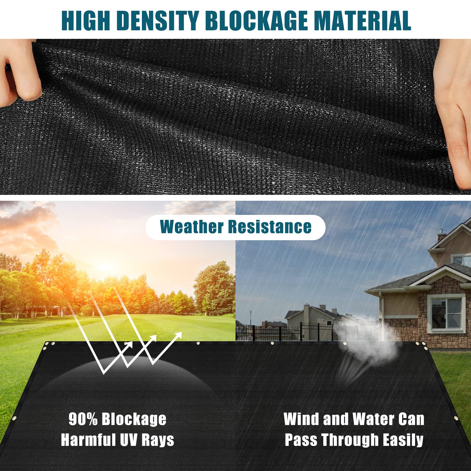 UIRWAY installed on chain link fence demonstrating 90% view blockage and airflow benefit