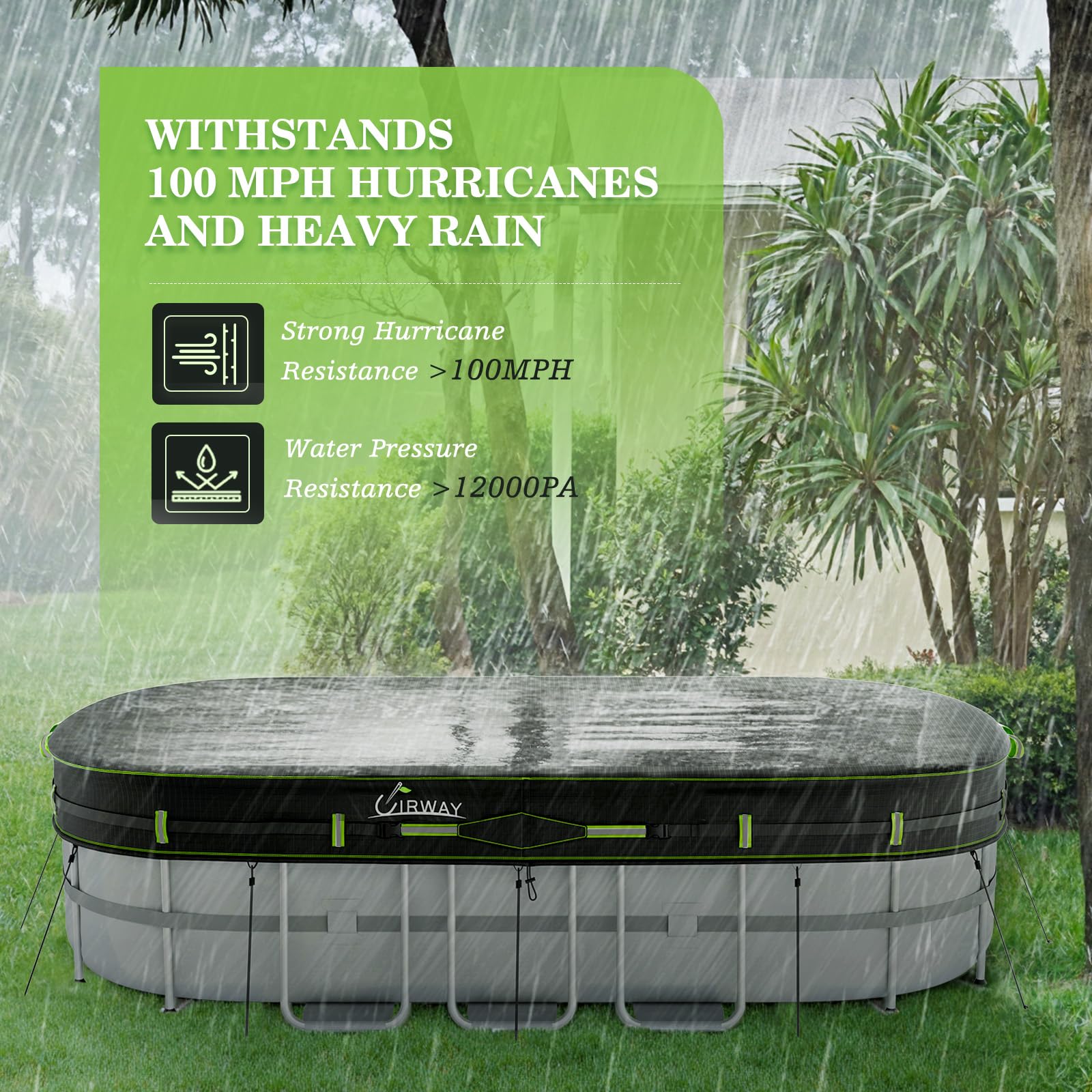 UIRWAY person beside cover demonstrating 12x24 ft scale and fit