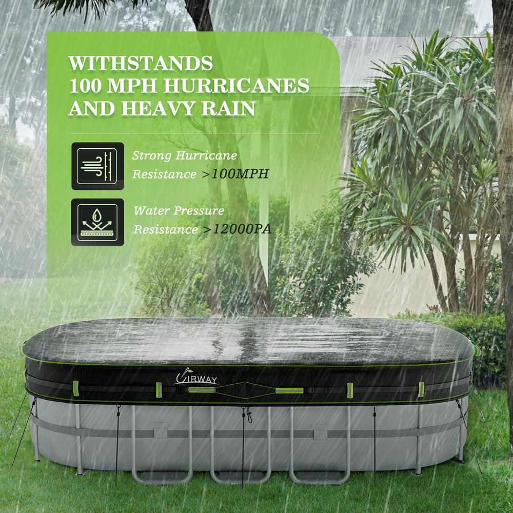 UIRWAY person beside cover demonstrating 12x24 ft scale and fit