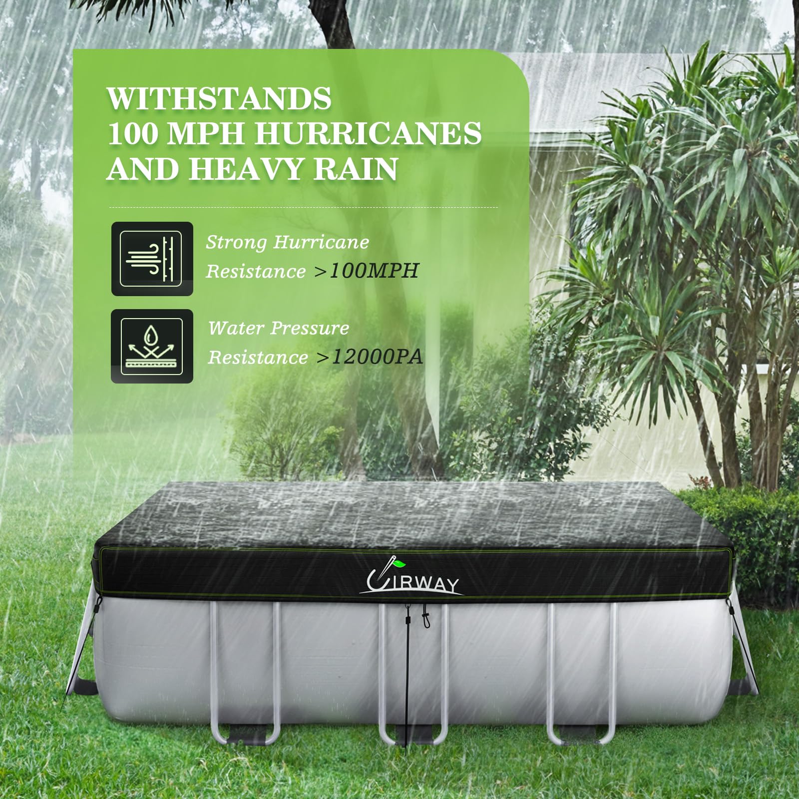 UIRWAY folded cover in storage showing compact convenient storage benefit